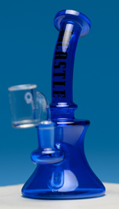 Mini Dab Rig 7" 7mm Castle Glass Beaker Bong - various colours