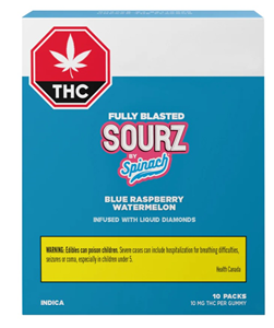 Sourz By Spinach - Fully Blasted Blue Raspberry Watermelon Gummies - (5 x 10mg)
