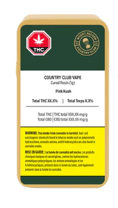 Woody Nelson Country Club - PINK KUSH CURED RESIN VAPE CART (1g)
