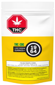 1964 - PINEAPPLE MANGO LIVE ROSIN CHEWS (2x 5mg THC/ 5mg CBG)